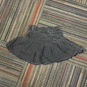 Black denim mini skirt